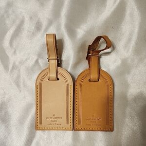 Louis Vuitton Tan and Brown Leather Tags